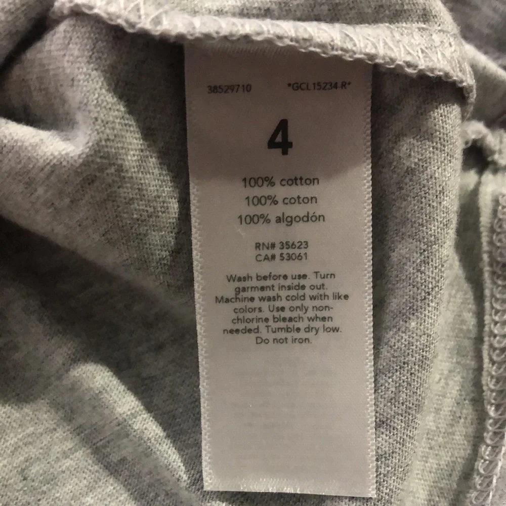 NEW Carter’s Girls Flip Sequin Heart Bell Sleeve Top, Size 4, Gray Pink
